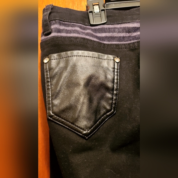Black & gray mixed material jeans sz33 - Picture 8 of 10